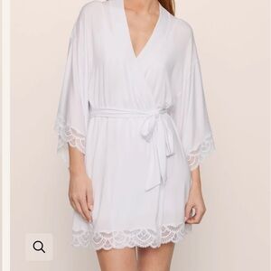 Eberjey Mariana Tencel Modal Lace Trim Robe
